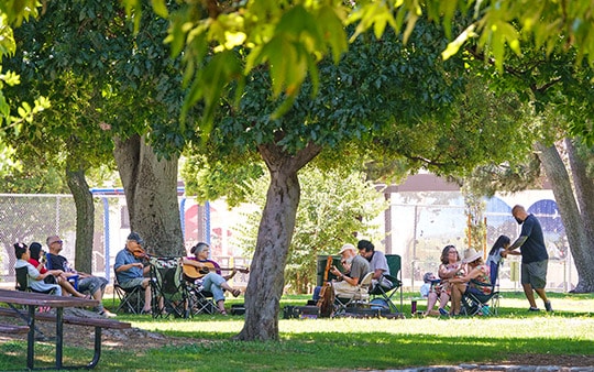 Locals enjoying the park