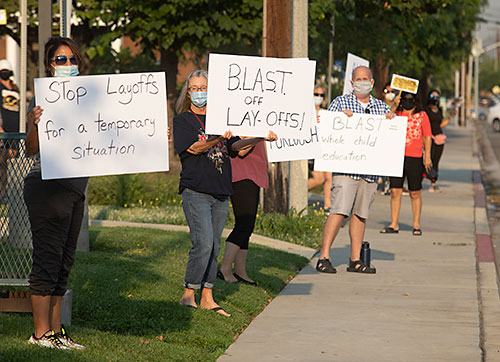CUSD daycare employees protest possible layoffs