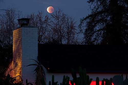Red, white and blue super moon