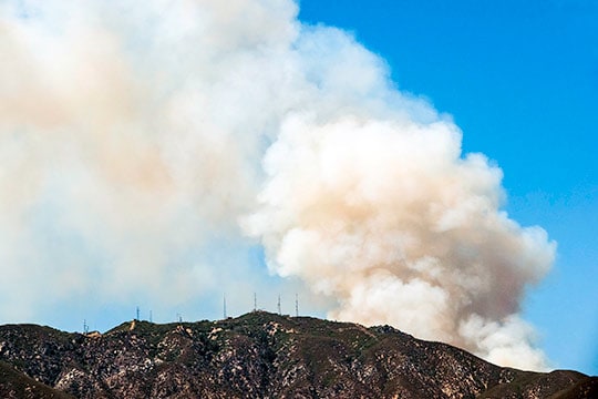 Smoke from the Antonio Fire Near Baldy Village