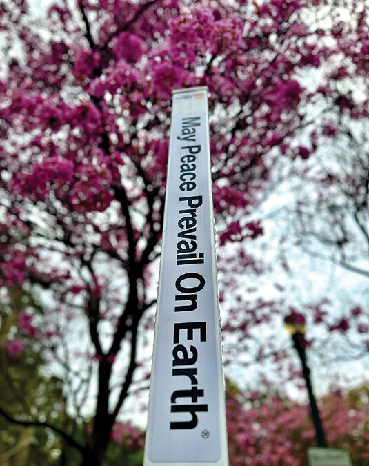 ‘Peace pole’ goes up at Shelton Park